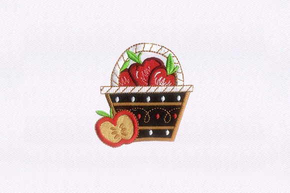 Basketful Red Apples: A Festive Embroidery Review