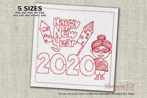 Cute Girl with Fire Crackers Redwork: A Designer's Review