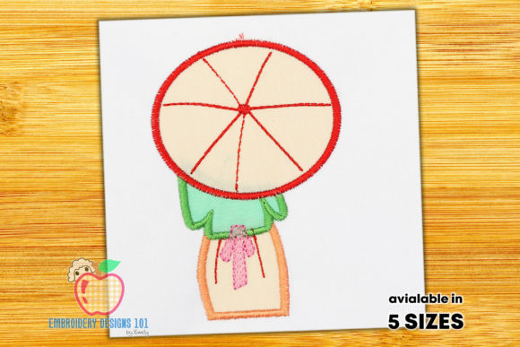 Girl with Umbrella: A Sweet Embroidery Design for Gifts