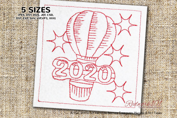 Hot Air Balloon 2020 Redwork Review for Craft Fairs