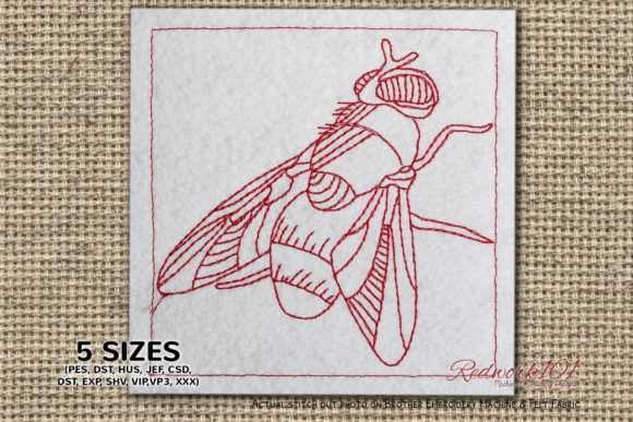 Macro Housfly: A Bold Choice for Seasonal Embroidery
