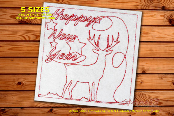 Reindeer New Year Card: A Festive Embroidery Review