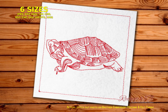 Review: Beautiful Giant Tortoise Redwork for Holiday Gifts