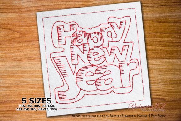 Review: Happy New Year Design Redwork for Festive Projects