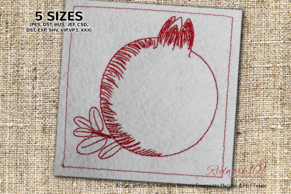 Review: Healthy Pomegranate Fruits Redwork Design