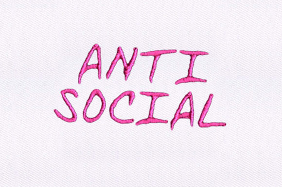 Reviewing Anti Social Text for Small Shop Embroidery