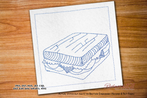 Tasty Sandwich Redwork Design Review for Craft Fairs